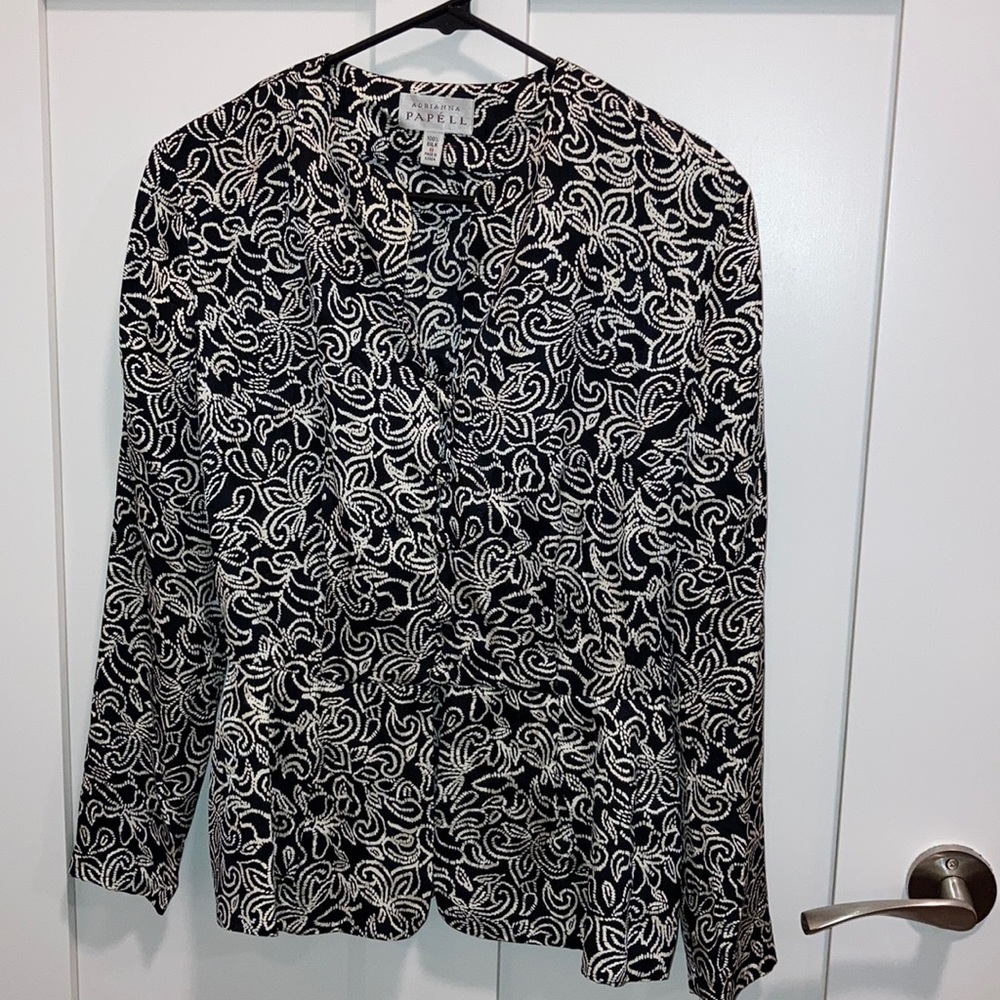 Women’s silk long sleeve blouse.